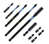 10 Pcs Rennie Tool Magnetic Extra Long Impact Bit Set + Impact Bit Holders