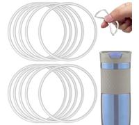 10 Pcs Replacement Gasket Rubber Lid Seals Compatible with 16 & 20 oz Contigo Snapseal Byron Travel Mug Ring, Silicone Leak-Proof Replacement Part for Contigo Coffee Travel Tumbler, White