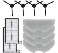 10 Pcs Replacement Parts Kit HEPA Filters Fits Mop Cloths for Eufy X8 Pro Series X8 Pro SES Robot Vacuums, 2 HEPA Filters, 4 Side Brushes, 4 Mop Cloths