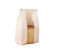 10 PCS Resealable Paper Bread Bags, Brown White Bakery Storage Bags with Window, Iron Wire and Ties for Homemade Sourdough, Toast & Baked Goods
