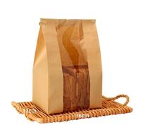 10 PCS Resealable Paper Bread Bags, Brown White Bakery Storage Bags with Window, Iron Wire and Ties for Homemade Sourdough, Toast & Baked Goods