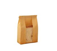 10 PCS Resealable Paper Bread Bags, Brown White Bakery Storage Bags with Window, Iron Wire and Ties for Homemade Sourdough, Toast & Baked Goods