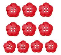 10 Pcs Resin Button 4-Hole Buttons Flower Shape Colourful Suitable for Sewing Craft Decoration