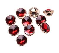 10 Pcs Resin Rhinestone Buttons 12mm Fashion Embellishment Buttons Women Sew on Clothing Buttons for DIY Crafts Accessories Red 12mm