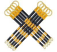 10 Pcs Retractable Telescopic Traffic Cone Barrier with Reflective Tape, Extends 5.2 to 9.8 ft for Safety, Durable Yellow & Black, Ideal for Road Work & Events