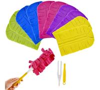 10 Pcs Reusable Duster Refill, 360° Reusable Fleece Duster Refills for Swiffer with 1 Handle for Cleaning Ceiling Fan Window Hardwoods Kitchen Floor, Wet and Dry Dual Use (10)