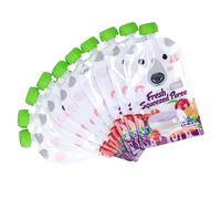 10 Pcs Reusable Food Pouch 200ml Refillable Portable Squeeze Baby Food Storage Bag for Fruit Puree Food Freezer Washable Squeeze Pouch Baby Food Storage Bag for Yogurt Fruit