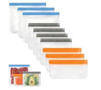 10 Pcs Reusable Freezer Bags, Plastic Leakproof Food Storage Pouches, Leakproof Ziplock Storage for Keeping Lunch, Snack, Fruit and Potato