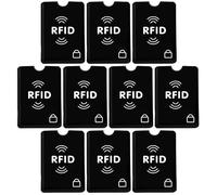 10 Pcs RFID Blocking Sleeves (Credit Card Holders Only) for Identity Theft Protection, Perfectly Fits in Wallet/Purse - Black
