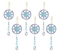 10 Pcs Rhinestone Art Hanging Kits, Snowflake Shaped Crystal Art, Double-Sided Pattern Window Pendant, Acrylic DIY Craft Set, 10.6 x 2.4 in / 27 x 6.2 cm