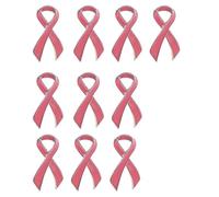 10 Pcs Ribbon Brooches Breasts Cancers Awareness Ribbon Pins Hope Pins For Fundraising And Group Activity