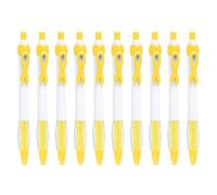 10 Pcs Ribbon Retractable Gel Roller Pen Breast Cancer Awareness Ribbon Pen Point Breast Cancer Pens Plastic Gel Ballpoint Pens For Women 10ML Colon Awareness Ink Pens (Yellow, One Size)
