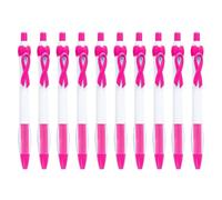 10 Pcs Ribbon Retractable Gel Roller Pen Breast Cancer Awareness Ribbon Pen Point Breast Cancer Pens Plastic Gel Ballpoint Pens For Women Gift 10ML Elysee Pen (Hot Pink, One Size)