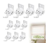 10 Pcs Roman Blind Fitting Brackets, White Roller Blind Fittings for 25mm Headrail, Heavy Duty Blind Brackets for Roman Blinds, Roman Blind Fixings Metal Mounting Clips for Venetian Roller Blinds