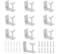 10 PCS Roman Shade Wall L Bracket with Wingnut, Cellular Shade Mounting Brackets, Blind Brackets for Woven Wood, Inside, Ceiling, Fold Shade (Silver)