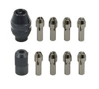 10 Pcs Rotary Collet Nuts Set, 3-Jaw Multi Quick Change Keyless Clamping Chuck for Rotary Tools (Collet Size: 1mm/1.6mm/2.3mm/3.2mm)