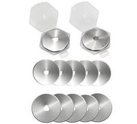 10 Pcs Rotary Cutter Blades 45mm - 2 Sets Fabric Cutter Replacement Wheels with Storage Box - Sharp Rotary Cutter Blades for Quilting, Sewing, Scrapbooking and Craft Projects - Ergonomic Safety Design