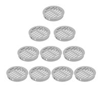 10 Pcs Round Air Vents, 35mm Gray Louvered Plastic Grill Cover Air Vent Hole Ventilation Louver for Bathroom Kitchen Cabinet Wardrobe