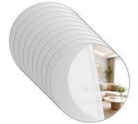 10 PCS Round Mirrors for Walls, Stick on Mirror Acrylic Round Mirrors 15cm | Large Safe Shatterproof Bathroom Frameless Mirror Stickers Wall-Mounted Unbreakable Mirrors for Home Living Room Bathroom