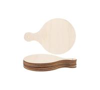 10 Pcs Round Serving Tray Wooden Bread Board Pizza Peel Paddle Unfinished Wood Chopping Boards Cheese Board