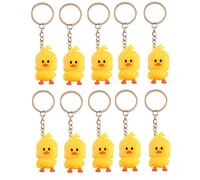 10 Pcs Rubber Ducky Keychains Duck Key Chains Mini Cute Novelty Key Rings Bag Pendants Car Pendants with Yellow Duck for Kids, Yellow, 9 cm