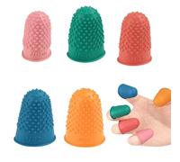 10 Pcs Rubber Finger Thimbles,Reusable Rubber Finger Protector,Flexible Durable Rubbers Fingers Thimbles, Sizes and Colors,for MoneyCounting Writing Sorting Task,Playing Musical Instruments