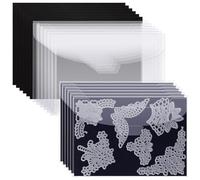 10 Pcs Rubber Magnetic Sheets, Magnetic Sheets for Die Storage, with 10 Pcs Stencil Storage, Clear Stamp Die Storage Pockets, Cutting Dies Storage, for Card Making Stamp DIY Scrapbooking