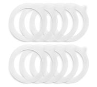 10 Pcs Rubber Seals Rings for Glass Jars, Airtight Silicone Replacement Gasket for Jars Leak-Proof Airtight Rubber Seal,Size:95x70mm, 0.35/0.5/1/1.5/2 Litre(White)