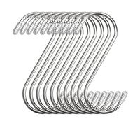 10 Pcs S Hooks Heavy Duty Solid Metal Hangers S Shaped Hook Clothe Hanging Hooks Hanger Stainless Steel Hooks for Family Meal, Garden Plants, Bird Feeders, Home, Office
