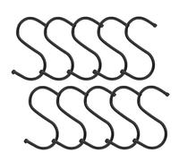 10 Pcs S Hooks S-Shaped Stainless Steel Hooks Metal S Hooks for Kitchen, Bathroom, Outdoor, Garden, Office, Hooks for Hanging Pan Pot Kitchenware Cups Multifunction Tool(Black,Large)