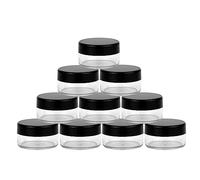 10 PCS Sample Pots for Cosmetics, 10Gram/10ml Jars, Mini Jars With Lids,CosmeticContainers, Empty Small Makeup JarsPlastic BPA Free for Various Cosmetic Products, Samples, and Nail Powder(Black)