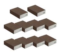 10 Pcs Sanding Sponges, Wet Dry Sandpaper Blocks 60-320 Grit Assorted, Washable Foam Pads for Wood Metal Paint Drywall Cleaning, Brown