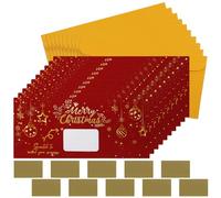 10 Pcs Scratch Off Golden Foil Christmas Voucher,Christmas Scratch Card Surprise Gift Reveal with Envelope,Scratch and Reveal Surprise Treat for Writing Your Own Special for Girlfriend,Wive,Family,Kid