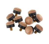 10 Pcs Screw on Cue Tips 10 mm Replacement Cue Tips for Pool and Snooker Cues, Pool Cue Tips Hard Leather Screw-on Tips for Pool and Snooker Cue