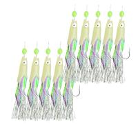 10 Pcs Sea Fishing Bait Equipment Artificial 5 Hook Types Tackle Luminous Rig String Laser(2)