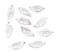 10 PCS Sea Shell Natural White Mother of Pearl Loose Charm Pendant Leaf 9mmX20mm