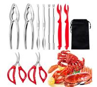 10 Pcs Seafood Tools Set Stainless Steel Crab Lobster Crackers Shellers Forks Scissors Shellfish Seafood Opener Kit