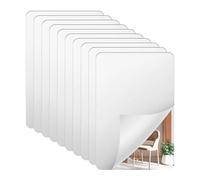 10 Pcs Self Adhesive Acrylic Mirror Sheet, Flexible Mirror Tiles Self Adhesive Wall Mirrors Stickers Frameless Bathroom Wall Shatterproof Mirrors Stickers for Walls Door Bathroom (6x4 Inches)