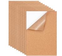 10 Pcs Self Adhesive Cork Sheet, 21x30 cm Adhesive Cork Backing Sheets Board, 1mm Thick Corkboards for Wall, DIY Soft Cork Tiles Crafts for Office School and Home