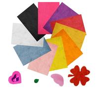 10 Pcs Self Adhesive Felt Fabric, 12 x 8 Inch Soft Self-Sticky Felt Sheets, 10 Assorted Colors Kids Christmas Fabric Felts for DIY Art and Craft Supplies, 1mm Thick