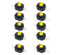 10 Pcs Self-Lock Push Button Switch, 0.5A 30V 2 Pin Latching Mini On/Off Switch, Micro Control Switch for Torch Flashlight Light Lamp