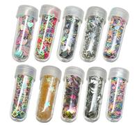 10 PCS Sequins Glitter, Face Sequins Crafts Glitter Festival Decoration Beauty Set, Glitter for Resin Nail Art Bath Bombs Card Making, DIY Art Craft Embellishments