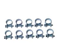 10 Pcs/Set 11-13MM Carbon Steel Galvanized Surface Mini Clamp Fuel Hose Clamp Air Hose Clip Industrial Electronic, Silvery