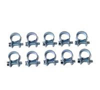 10 Pcs/Set 12-14mm Fuel Hose Clip Set Mini Carbon Steel Air Hose Clamp Galvanized, Silvery