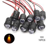 10 Pcs/set 12v 10mm Pre-wired Constant Led Ultra Bright Water Clear Bulb Cable 20cm