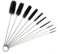 10 pcs/set Drinking Cleaner Brush Kit Airbrush Paint Spray Nozzle Cleaning Brushes Mini Cleaning Brush set BlackUseful and Professional