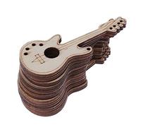 10 Pcs/Set Natural Wooden Slices Kit Guitar Unfinished Wooden Chips for Farmhouse Indoor Decoration DIY Accessory Cut Scrapbooking Embellishment Craft Hanging Ornaments Embellishment
