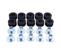 10 PCS/SET SHLPDFM Motorcycle Rubber Grommets Black&Silver 6mm Bolt Rubber Kit Universal Compatible with Honda Yamaha Suzuki Kawasaki Fairing/cowling pieces