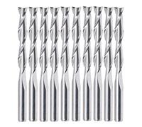 10 Pcs/Set Solid Helical Milling Cutter Double Two Flute 1/4 Inch Woodworking Router Bit Straight Slot Router Bits for Wood PVC Mold Fiber Hard Circuit Board