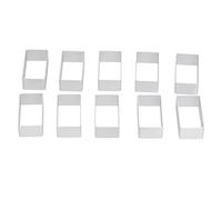 10 Pcs/Set Stainless Steel Moon Cake Moulds, Cookie Cake Moulds Small Cookie Baking Moulds Set for Family Gatherings and Holidays(Big Rectangle)(Big Rectangle)